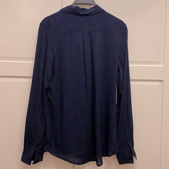 Navy button down blouse - Picture 4 of 4
